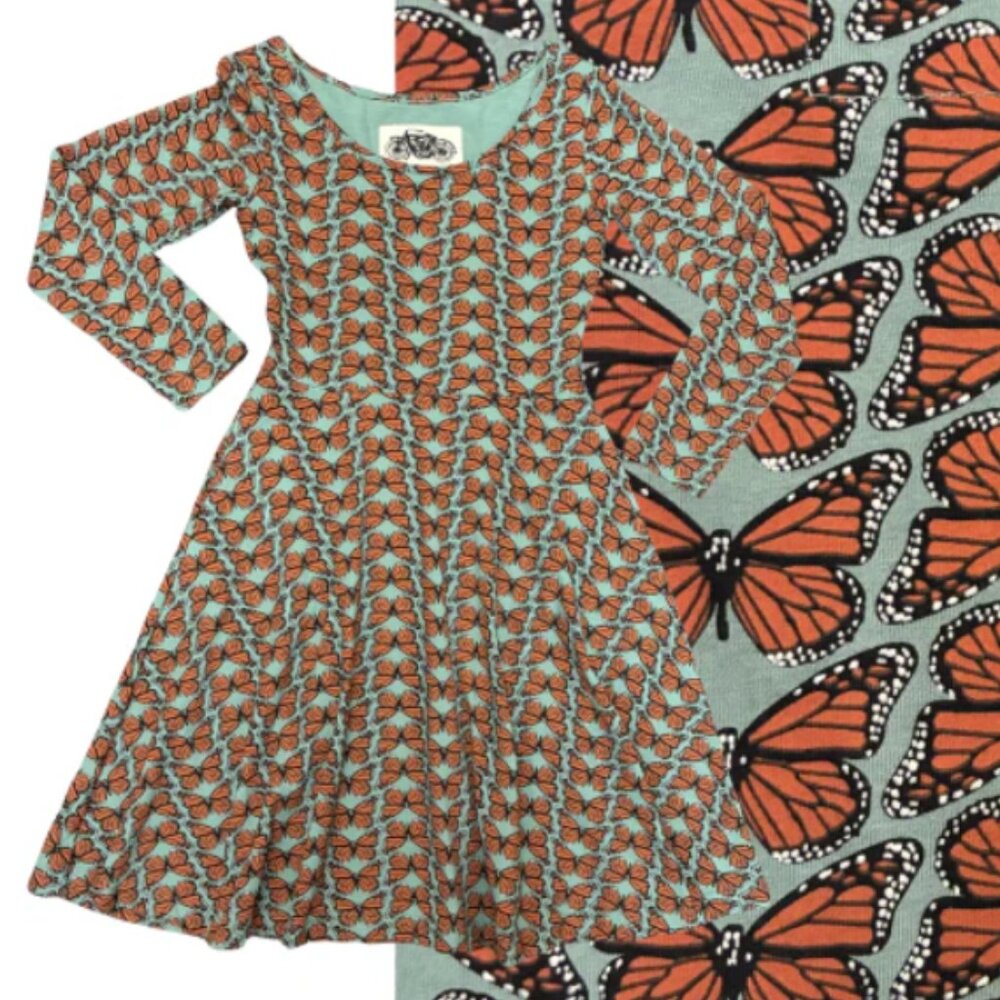 EFFIE’S HEART RETRO INSPIRED FIT AND FLARE MONARCH BUTTERFLY🦋 DRESS SIZE SMALL
